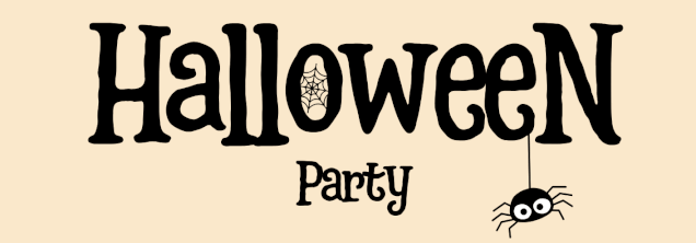 image reading "Halloween party" with a spider