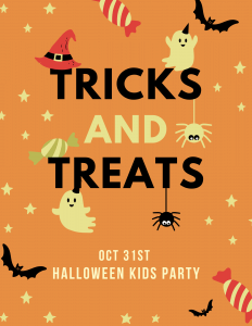 Fun Orange Trick or Treat Kids Halloween Party Flyer