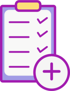 Illustrated checklist with checkmarks and a plus sign, symbolizing task completion and adding items.