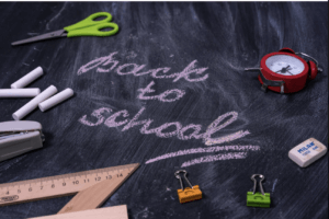back to school written in chalk on a board