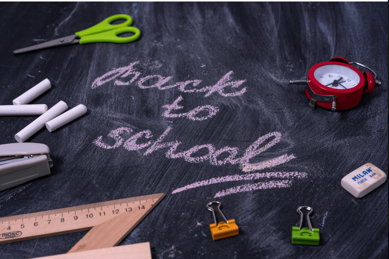 back to school written in chalk on a board