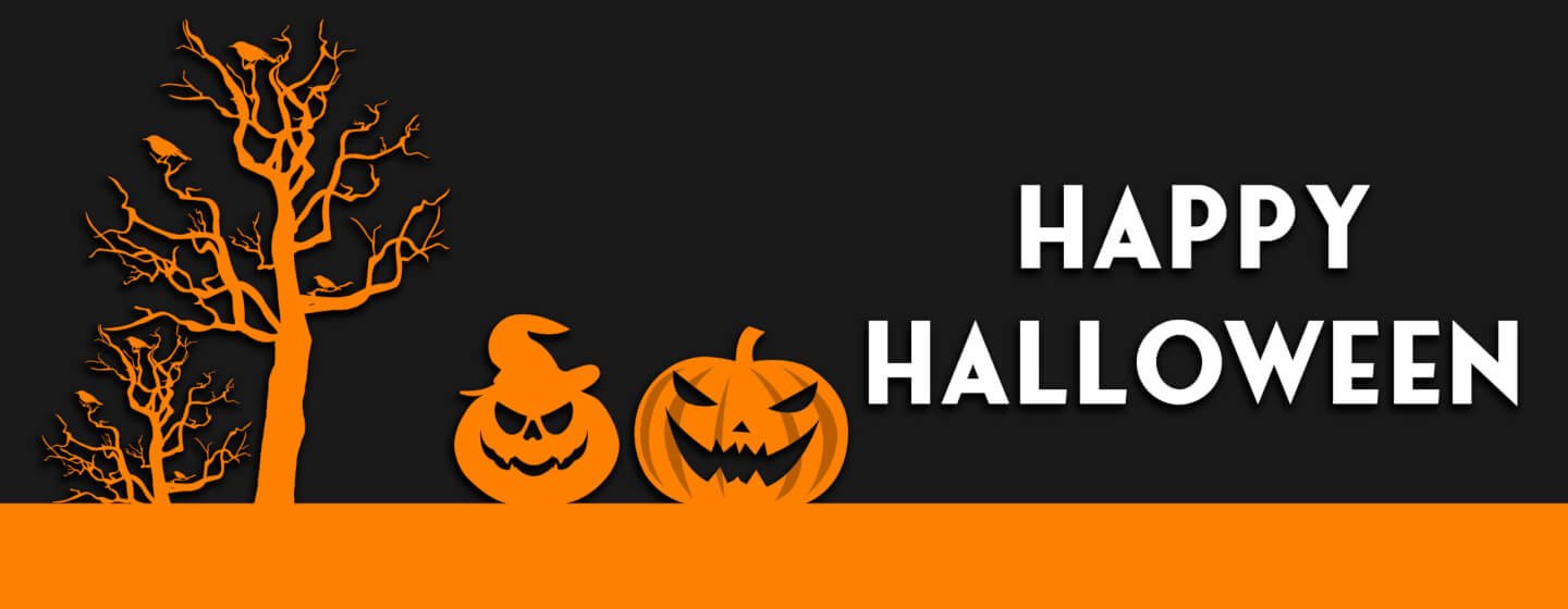 black and orange happy halloween