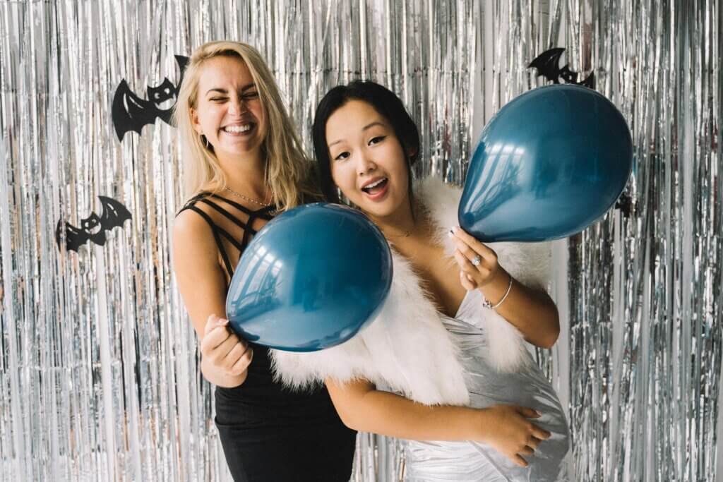 2 women at a halloween party